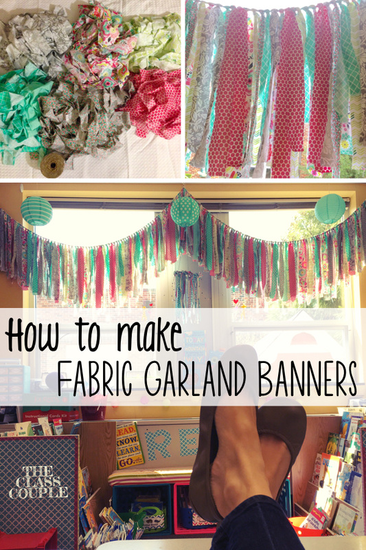 Learn how to make delightful fabric garland banners/curtains for your classroom, home, party, etc. This post provides step by step directions to help you make the perfect banner.
